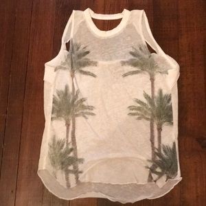 ❌SOLD❌ White Palm Tree Tank Top